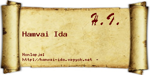 Hamvai Ida névjegykártya