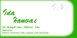 ida hamvai business card